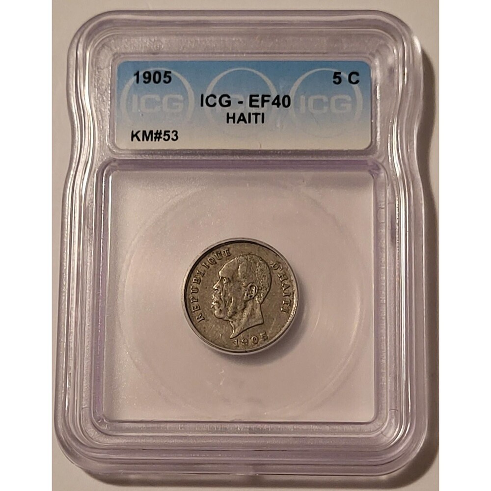 Haiti 1905 5 Centimes XF40 ICG